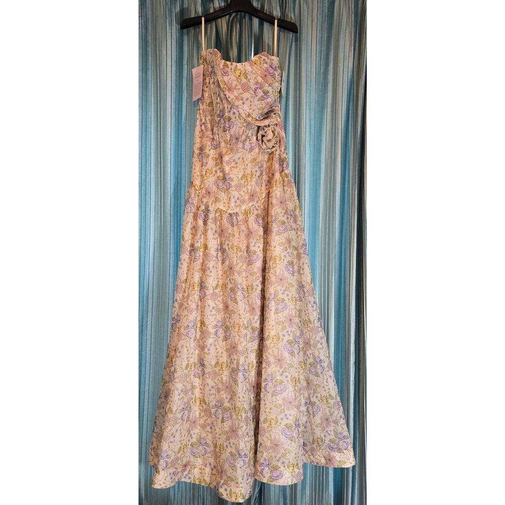 V. Chapman The Rosamund Dress in Cordoba Print Strapless Maxi Sz 12 NWT - Picture 2 of 13